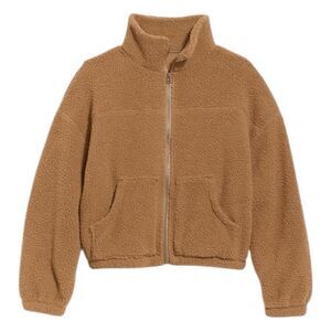 Old Navy Slouchy Sherpa Fleece Jacket Braised Tofu Brown XXL